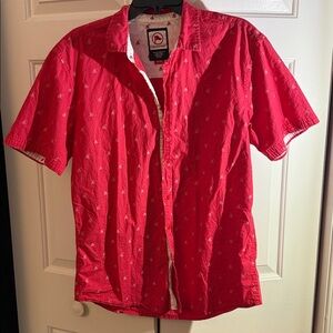 Classic Red Casual Button-Down Shirt